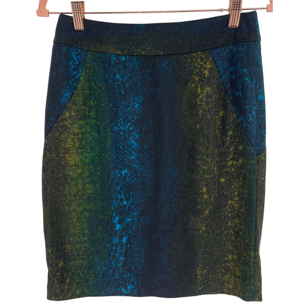 Premise Women's Size 4 Black, Blue & Green Pencil Skirt