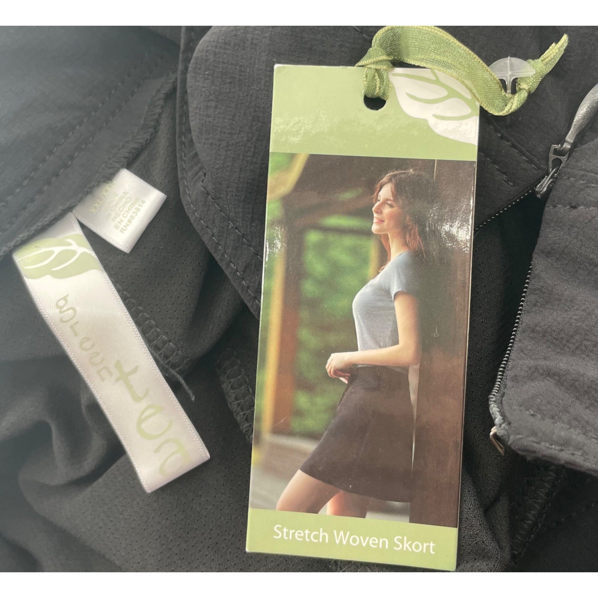 NWT Green Tea Women's Size XXL Black Fitness Skort