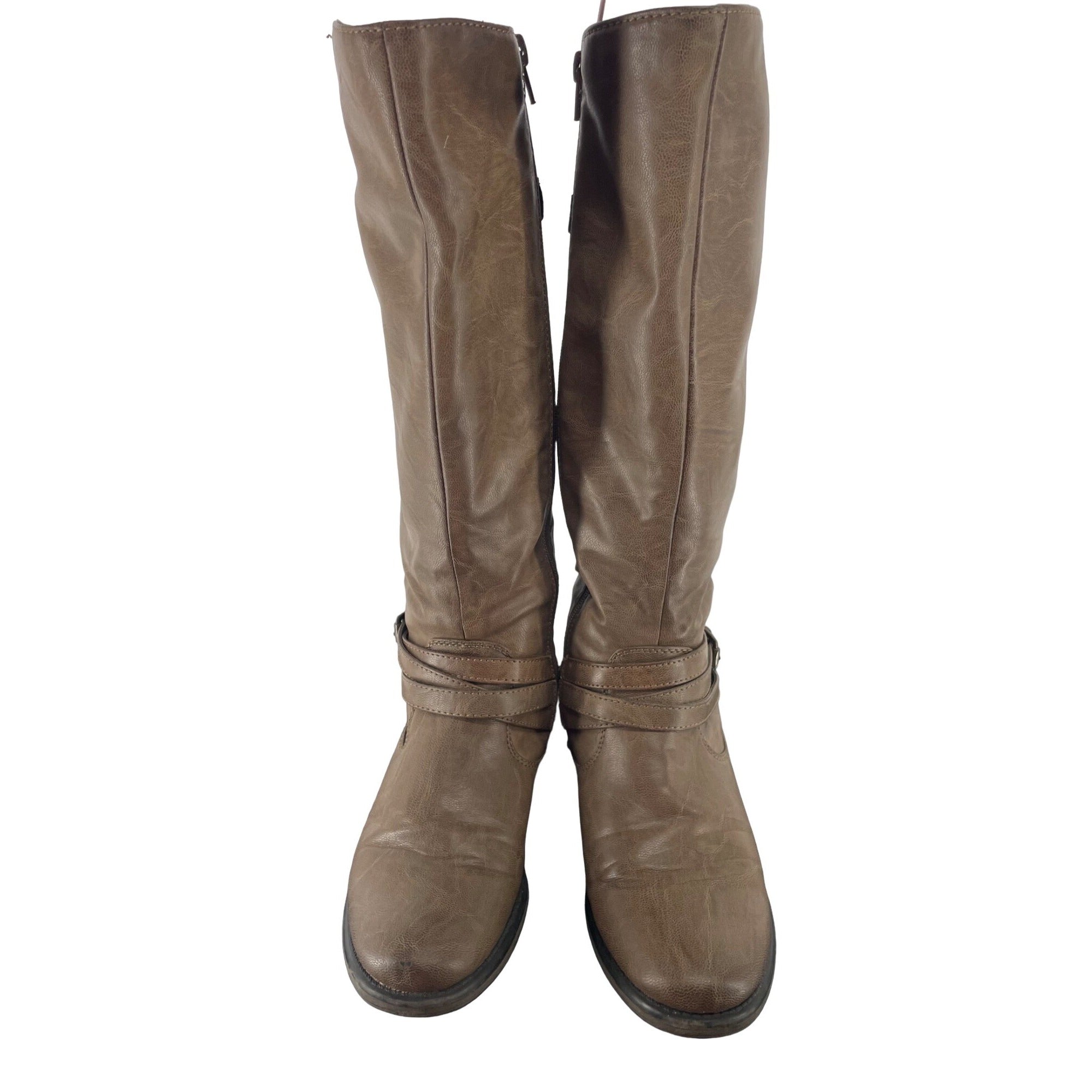 Baretraps Women's Size 8 Faux Leather Susanna Brown Knee-High Boots