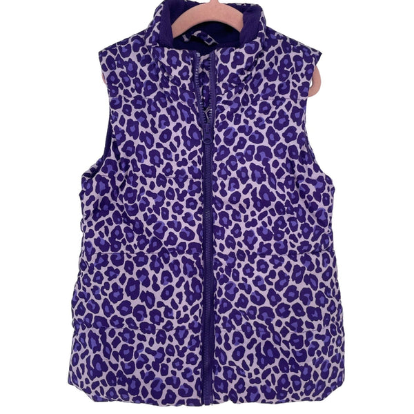 Place Est. 1989 Girl's Size Medium (7/8) Purple Leopard Print Puffer Vest
