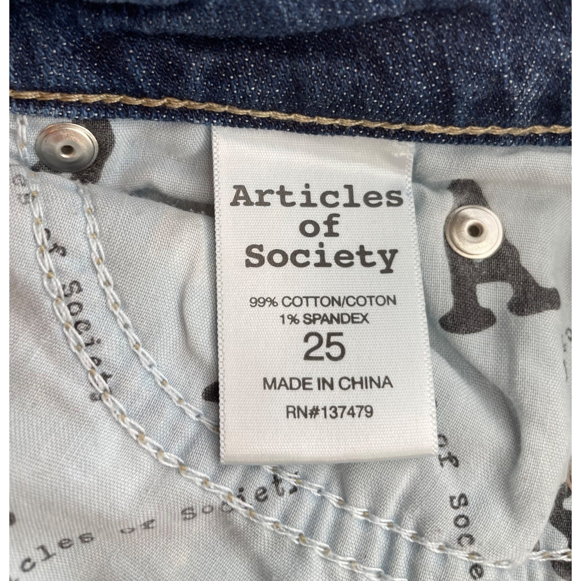 Articles Of Society Women's Size 25 Distressed Whiskered Denim Jean Shorts