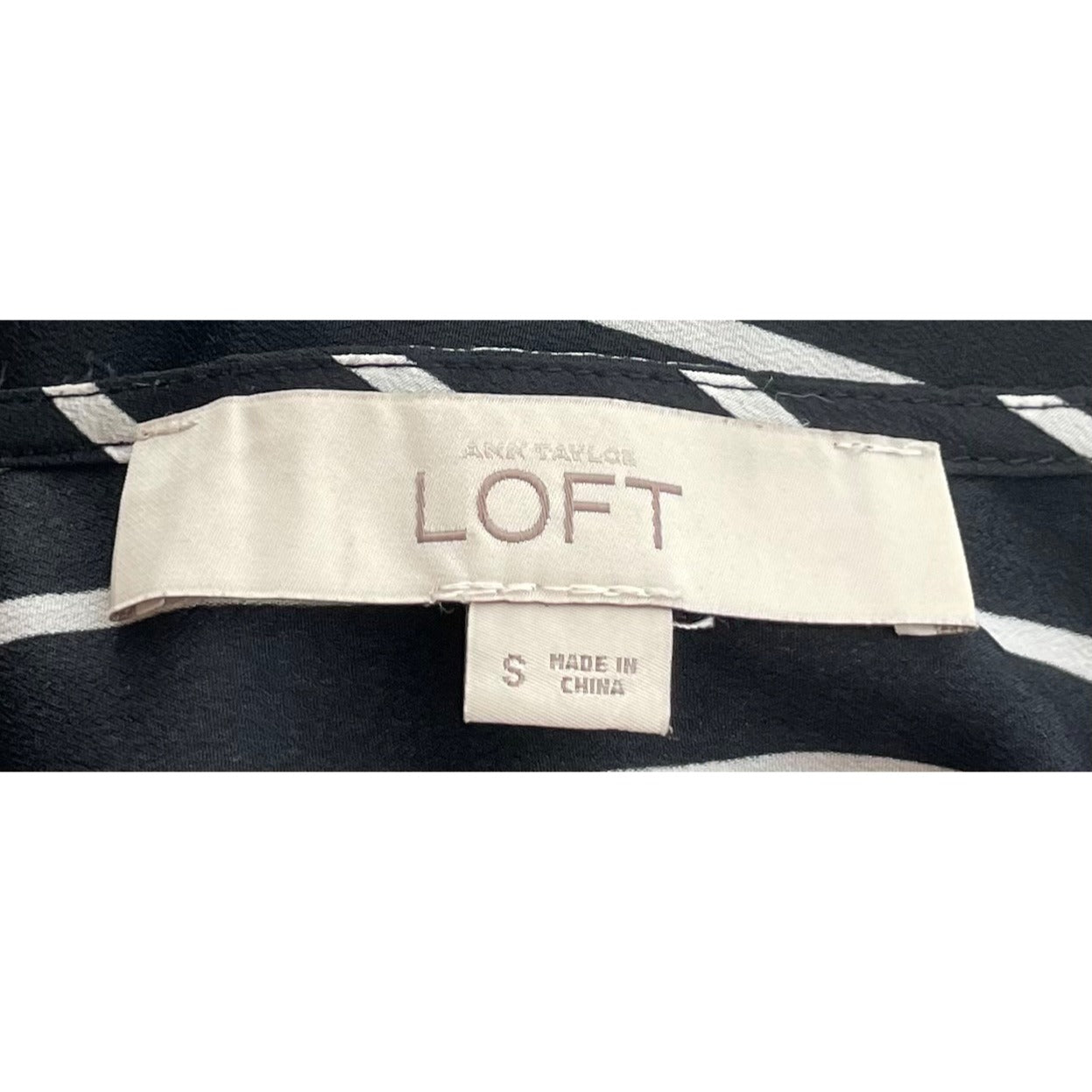 LOFT Women's Size Small Black & White Striped Sleeveless Summer Dress