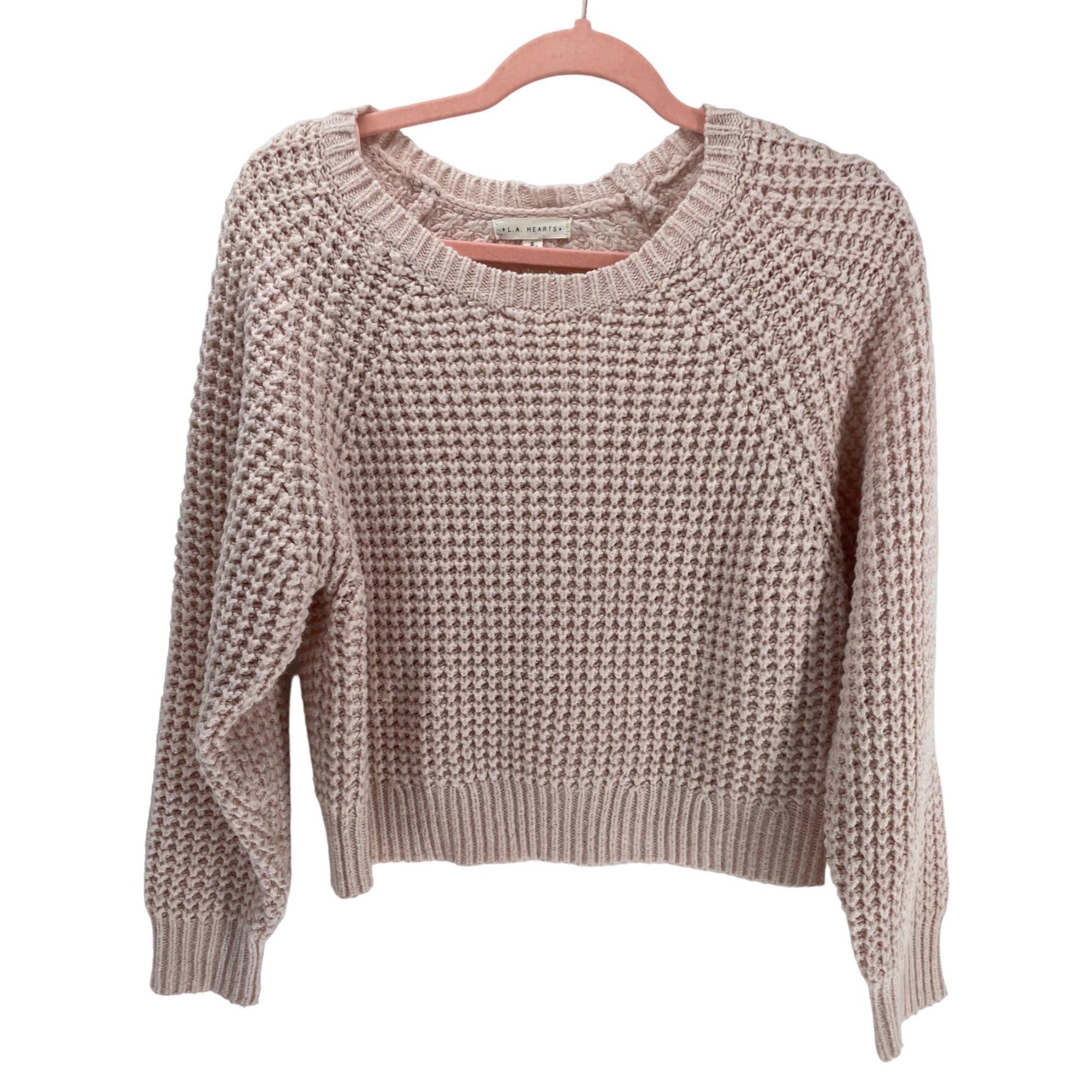 L.A. Hearts Women’s Small Light Pink Crew Neck Sweater
