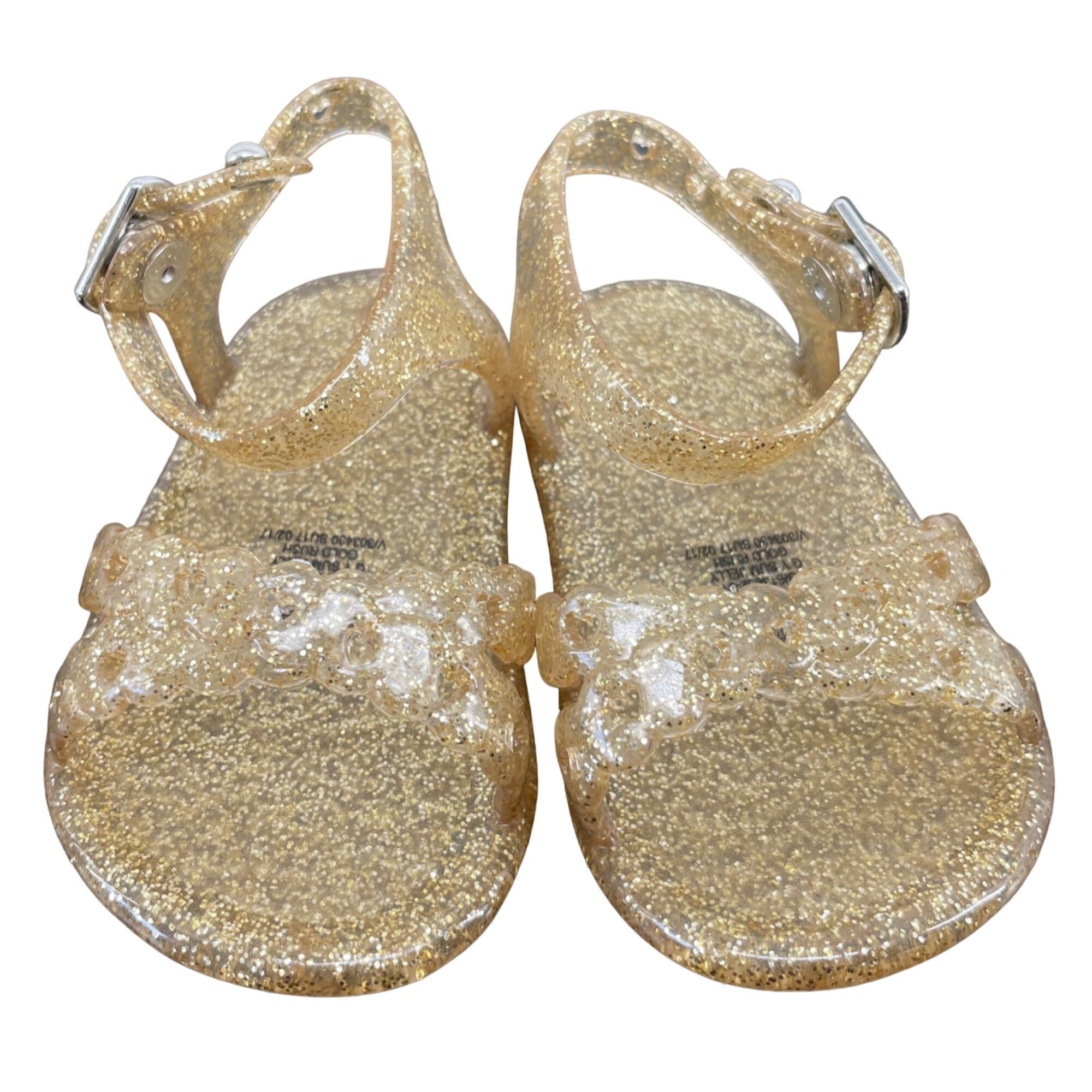 Baby Girl's Size 0-3 Months Gold Rush Jelly Sparkly Flat Sandals