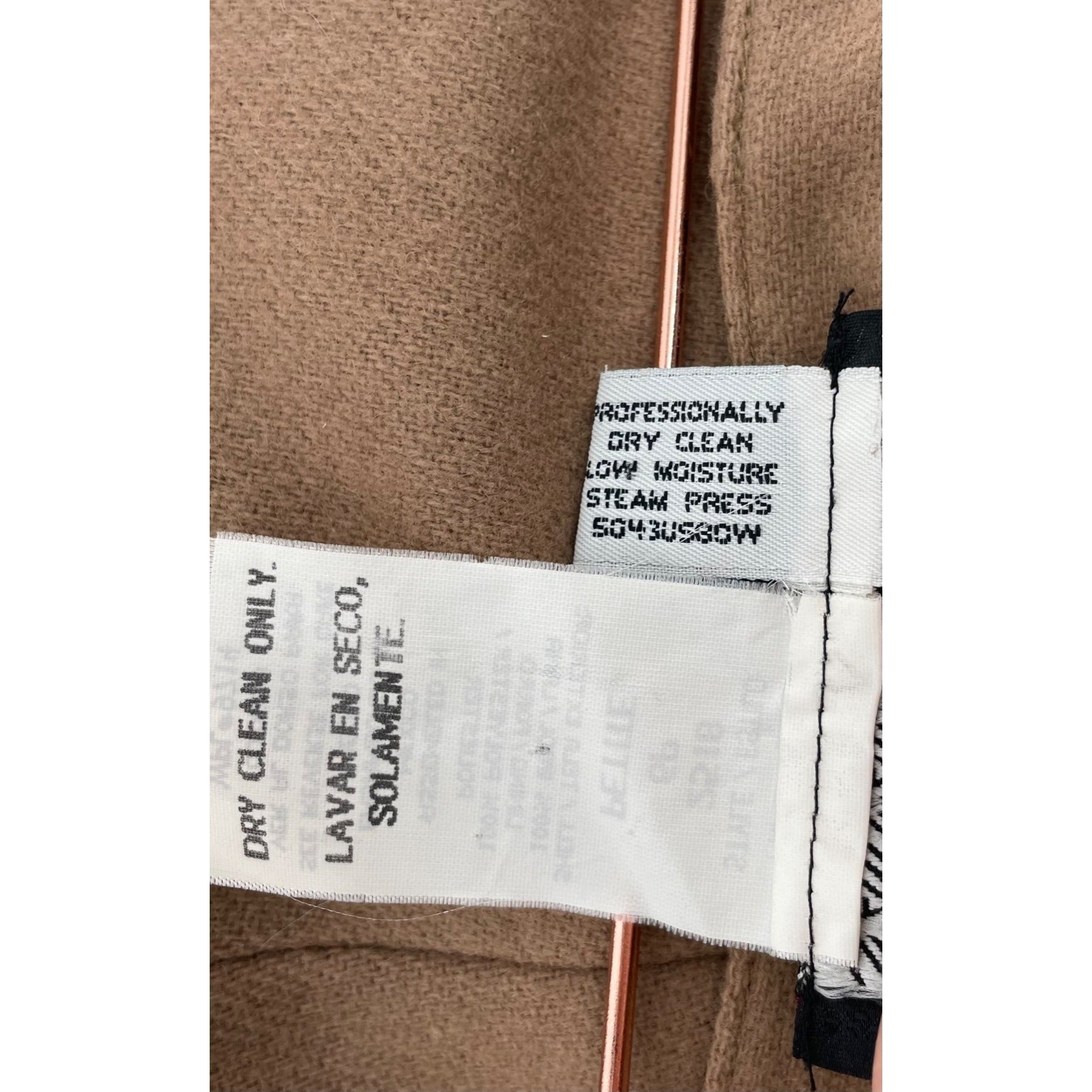 Vintage Savannah Women's Size 6P Camel Light Brown Wool Straight-Leg Pleated Slacks