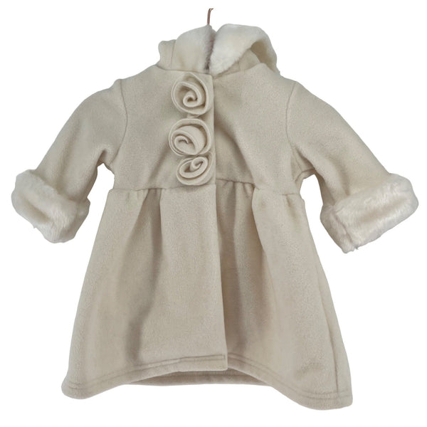 Starting Out Baby Girl's Size 3M Cream Faux Fur Trim Coat