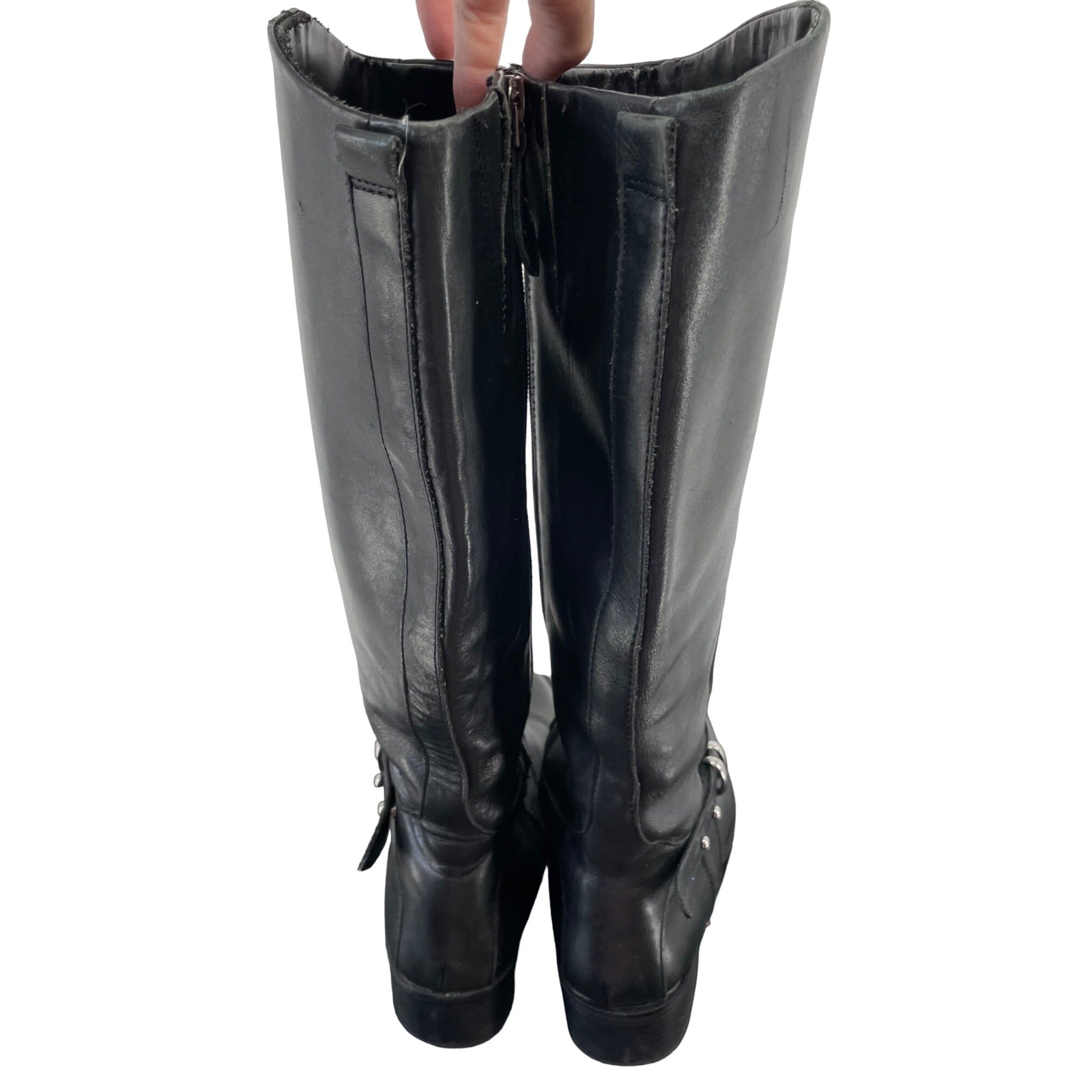 Franco Sarto Women's Size 6 Black Knee-High Leather Boots