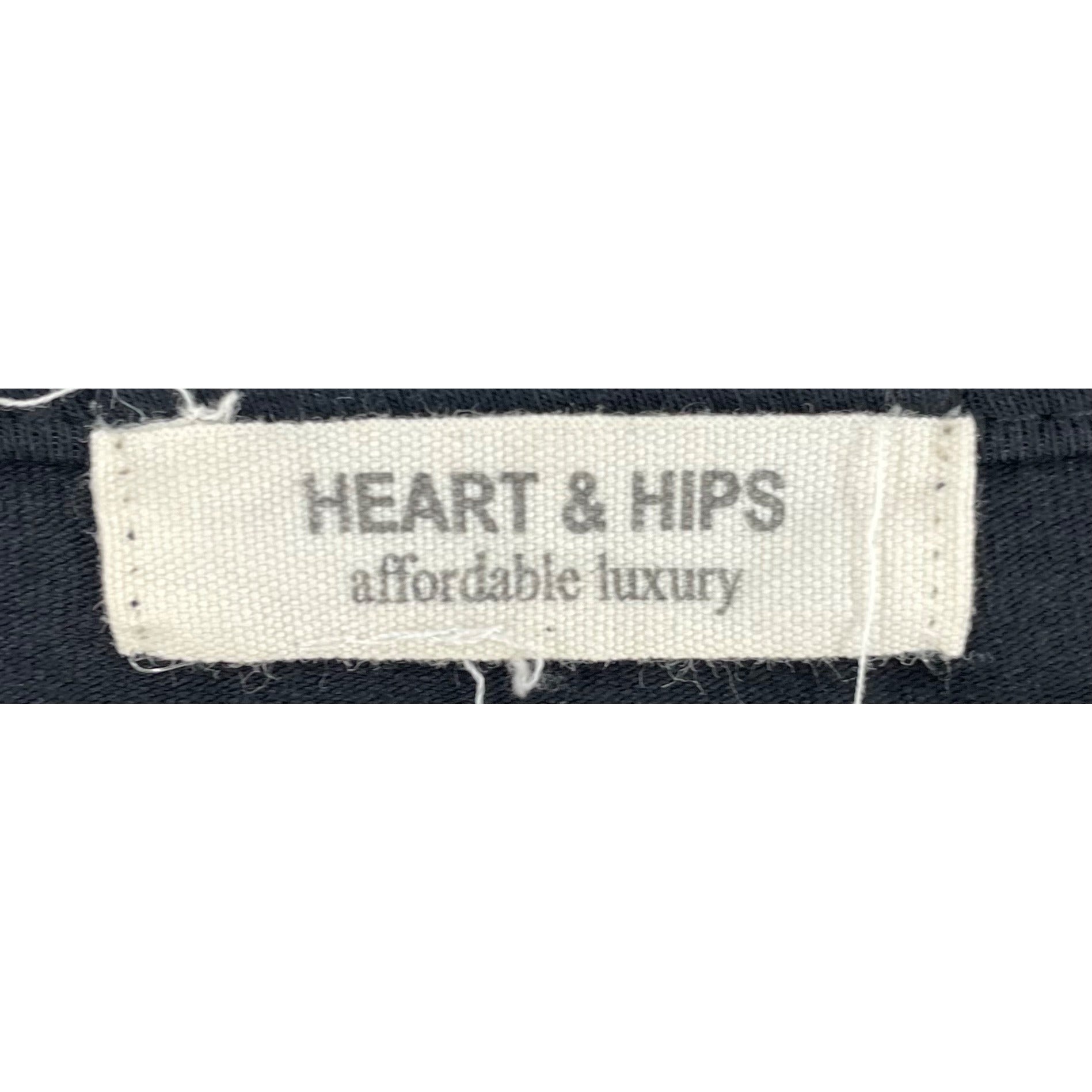 Heart & Hips Women's Size Medium Black Short-Sleeved Shirt W/ Mesh Sleeves & Twisty Tie