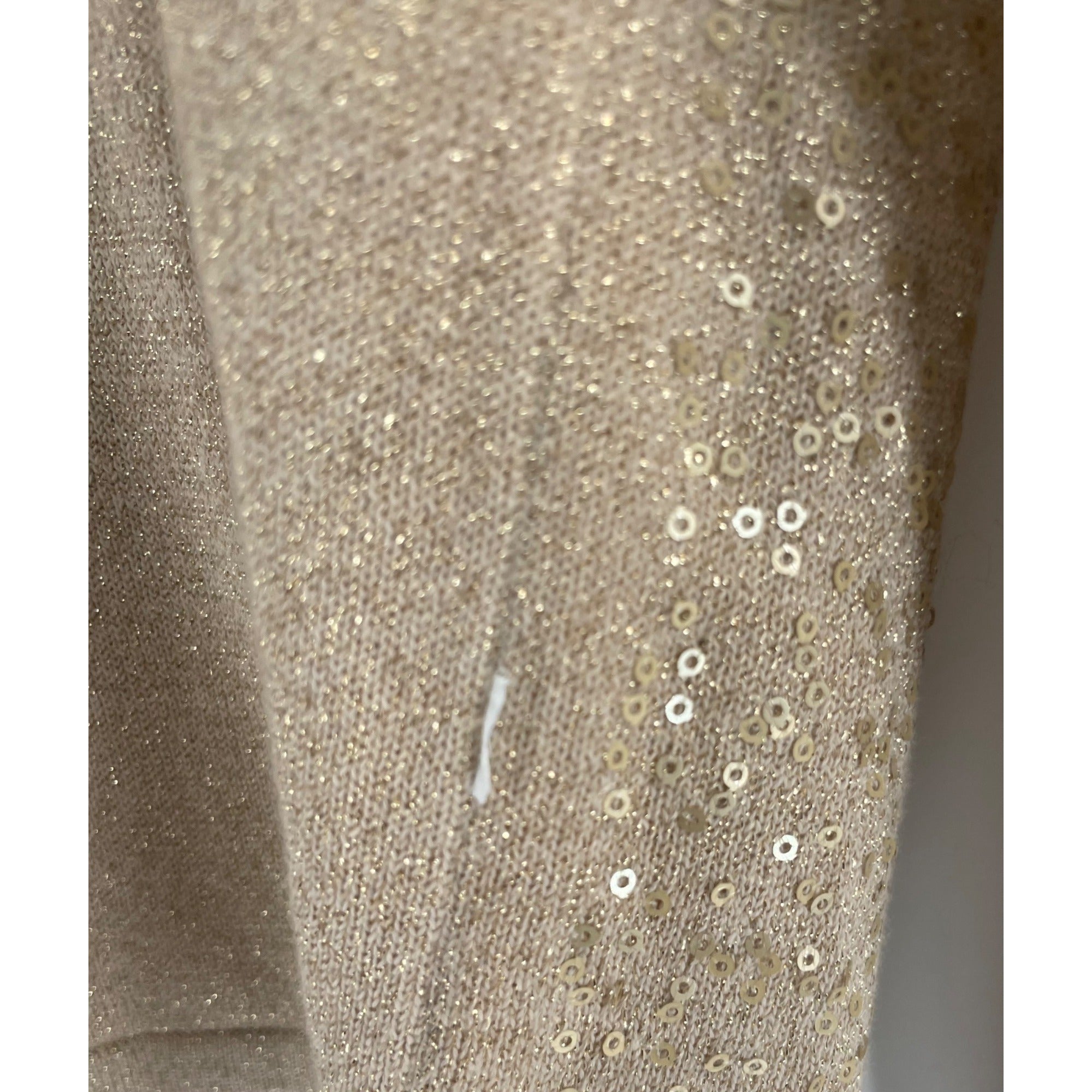 Charter Club Women's Size Medium Gold Sparkly Sequin Cardigan