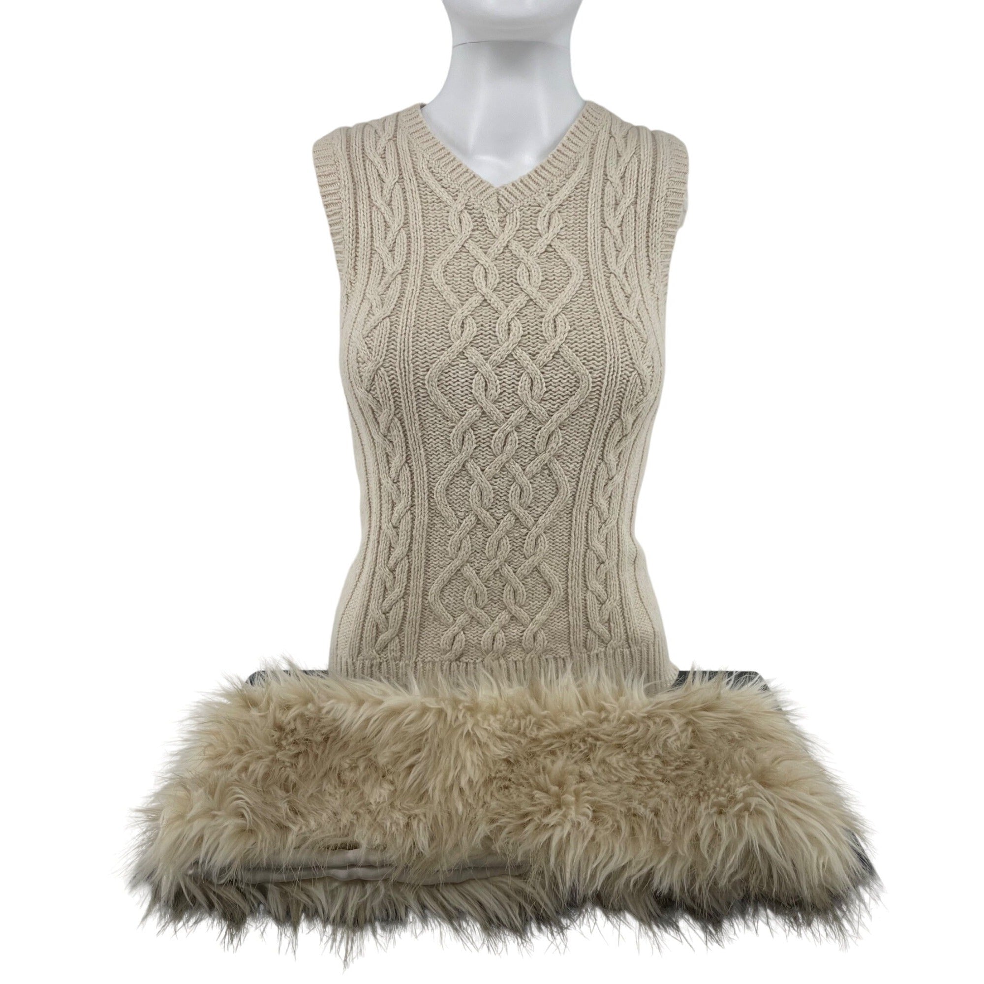 Charming Charlie Women's Cream/Tan Faux Fur Infinity Loop Snood Scarf