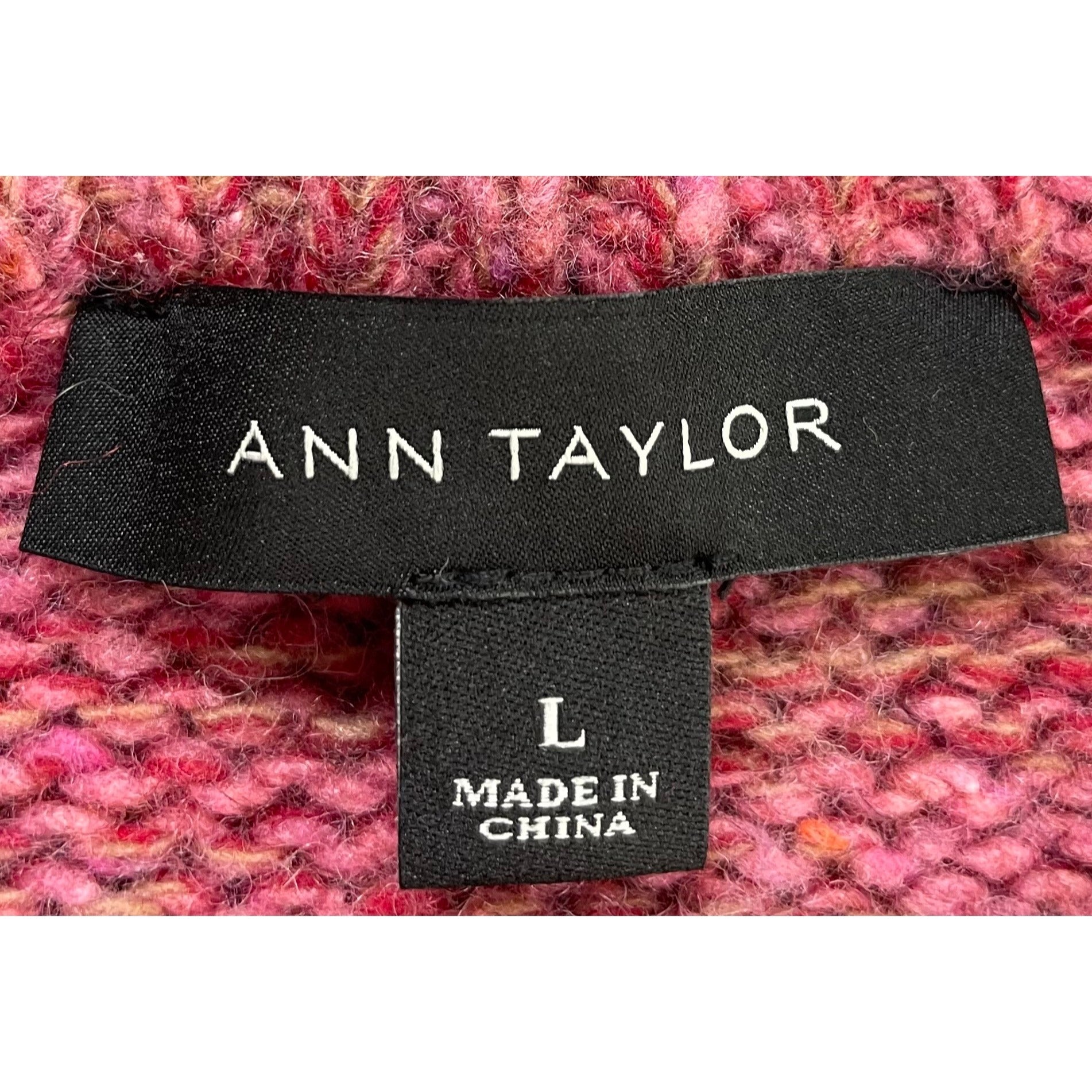 Ann Taylor Women's Size Large Mauve Pink Knit Wool Blend Sweater