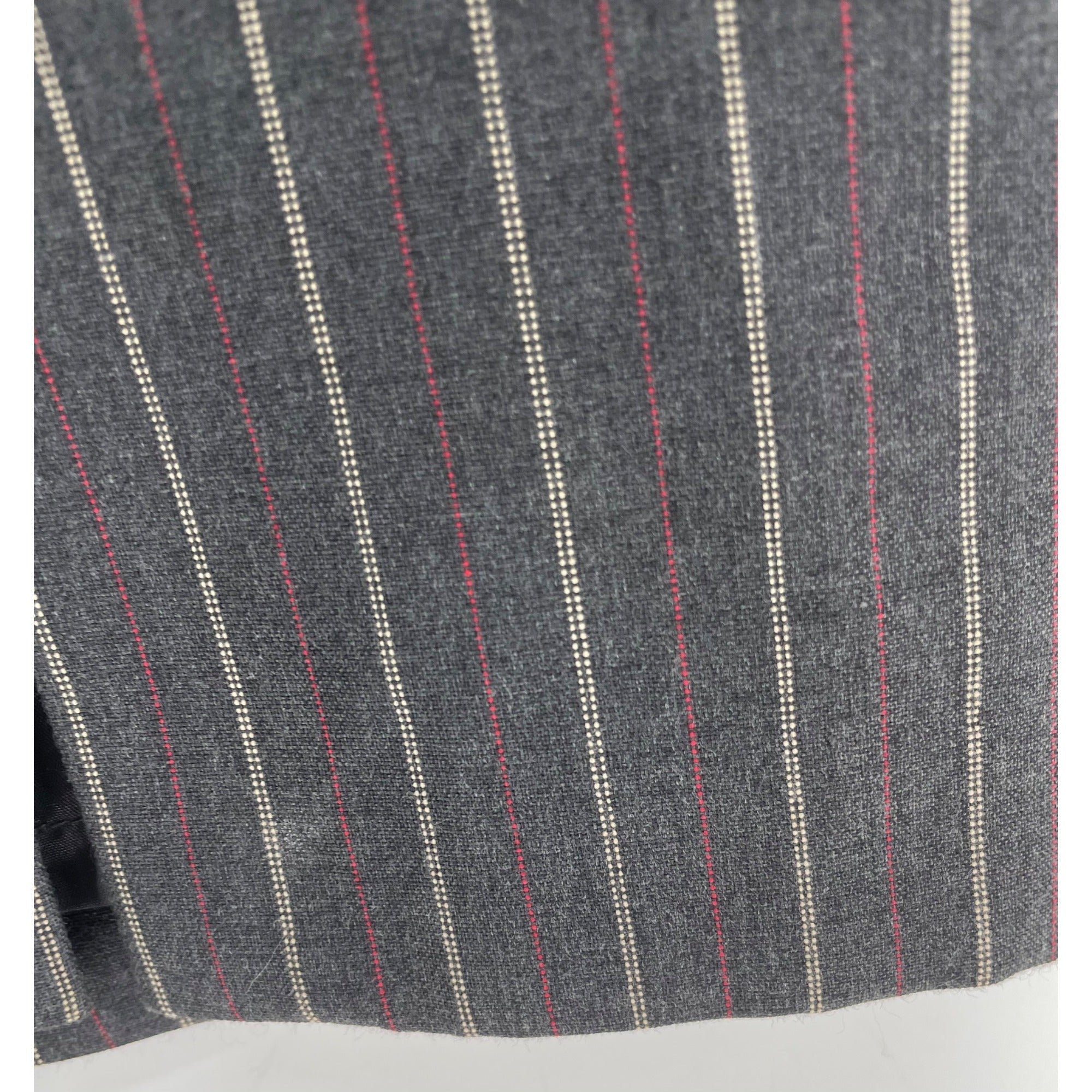 Apostrophe Women's Size 12 Grey/Red/Tan Pinstriped Pencil Skirt