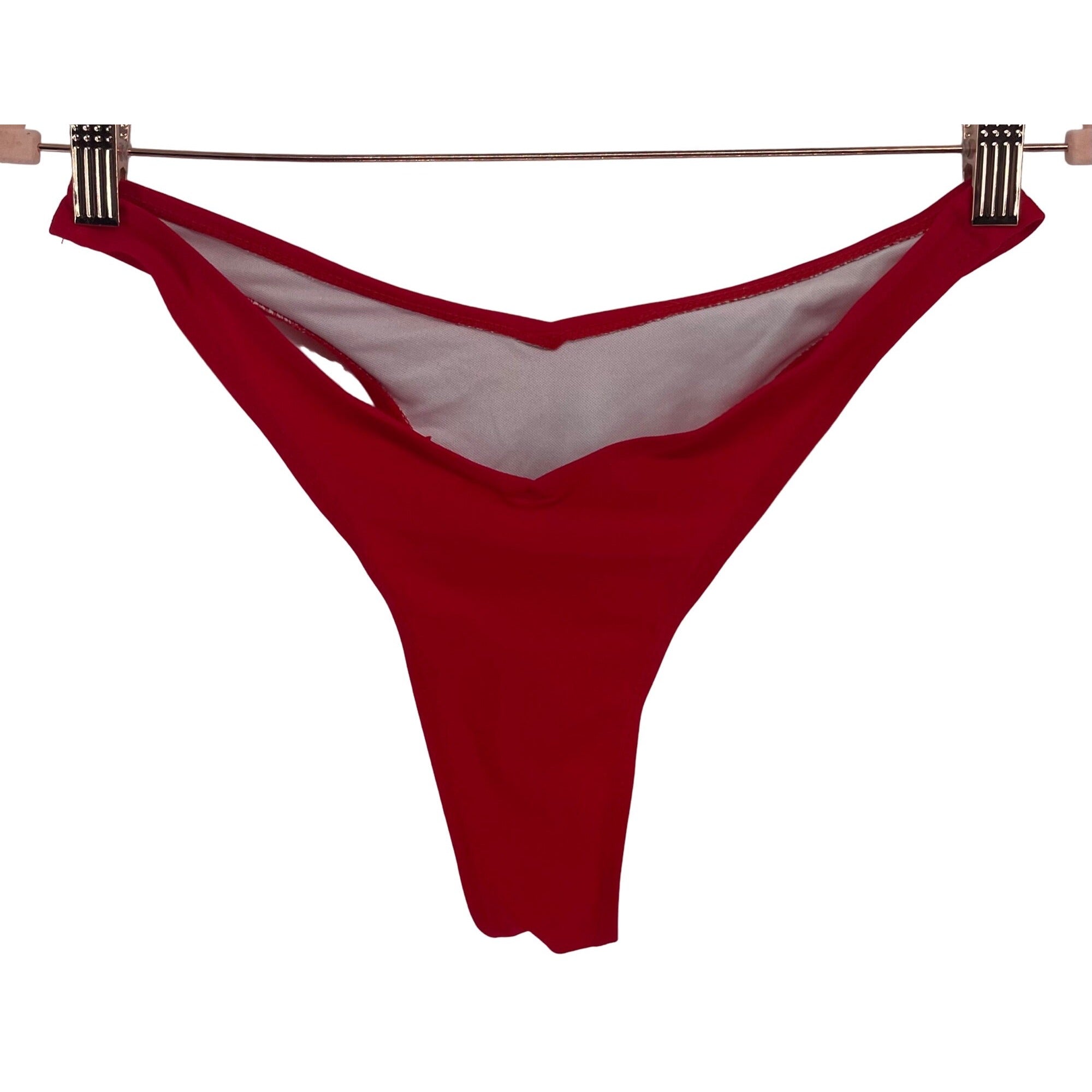 Women's Size Large Red Cheeky Bikini Bottoms