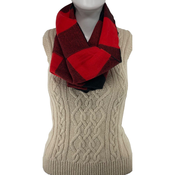 Old Navy Women's Red & Black Plaid Infinity Loop Snood Scarf