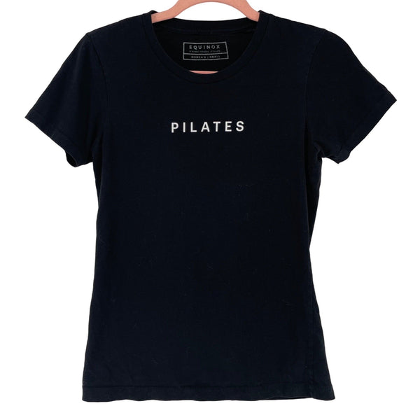 Equinox Women's Size Small Black Crew Neck "Pilates" T-Shirt