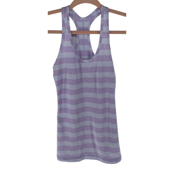 Nike Dri-Fit Women's Size XS Light Purple-Striped Exercise Tank Top