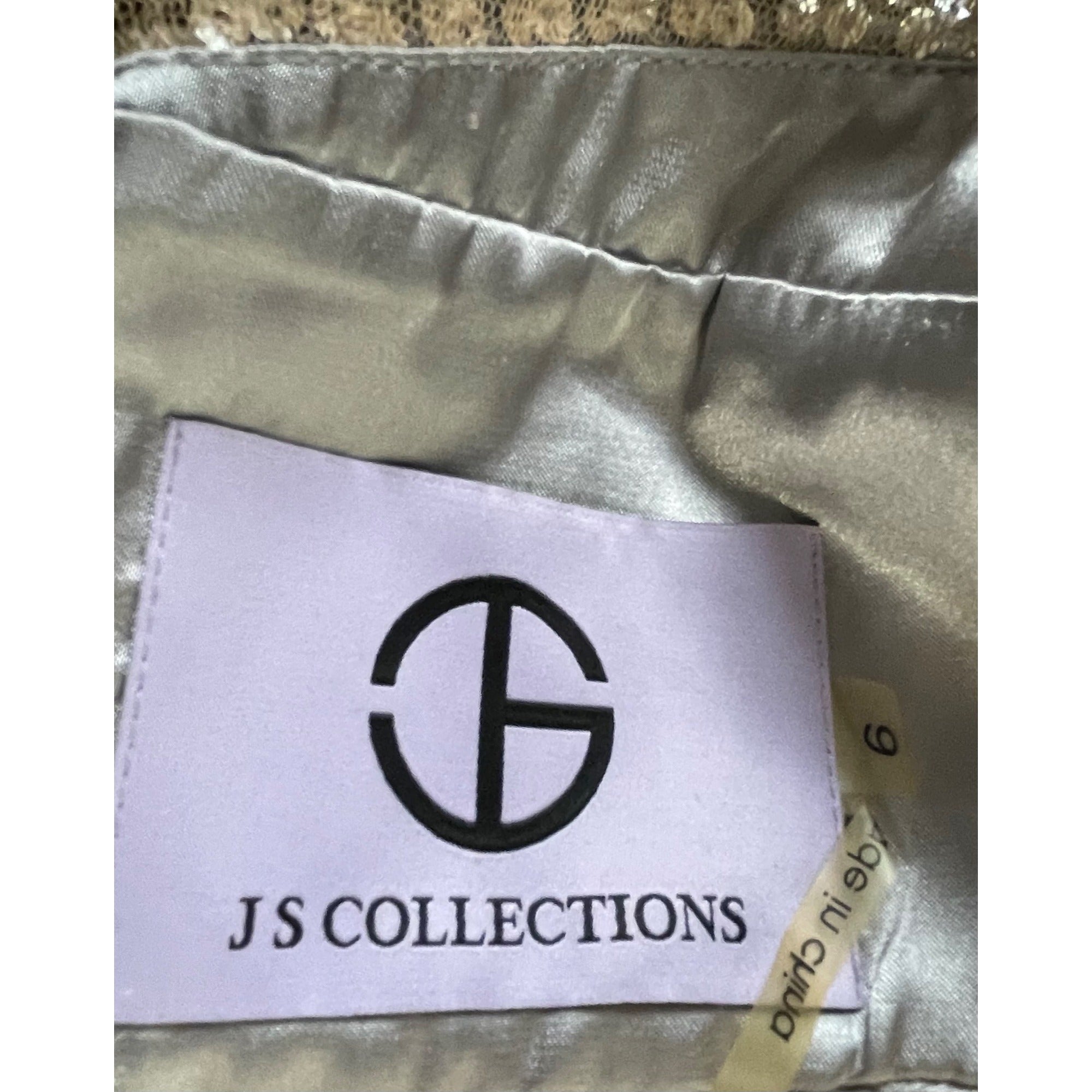 NWT Lord & Taylor JS Collections Women's Size 6 Silver Sequin Sleeveless Dress