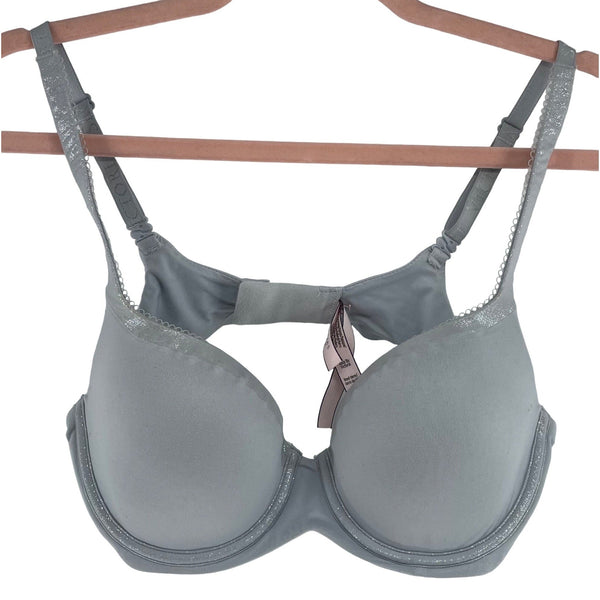 Victoria's Secret Body By Victoria Women's Size 36C Bluish/Heather Grey Bra W/ Shimmery Trim