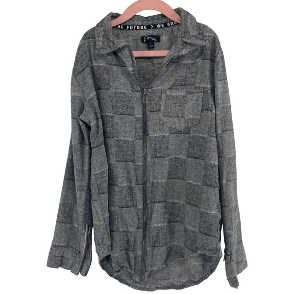 Art Class Women's Size Medium Grey Zip-Up Top