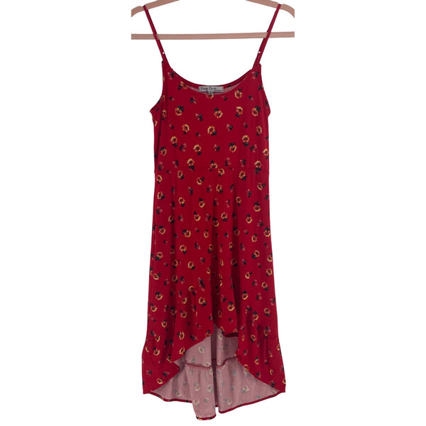 NWOT Velvet Torch Women's Size Small Red Floral Spaghetti Strap Summer Midi Dress