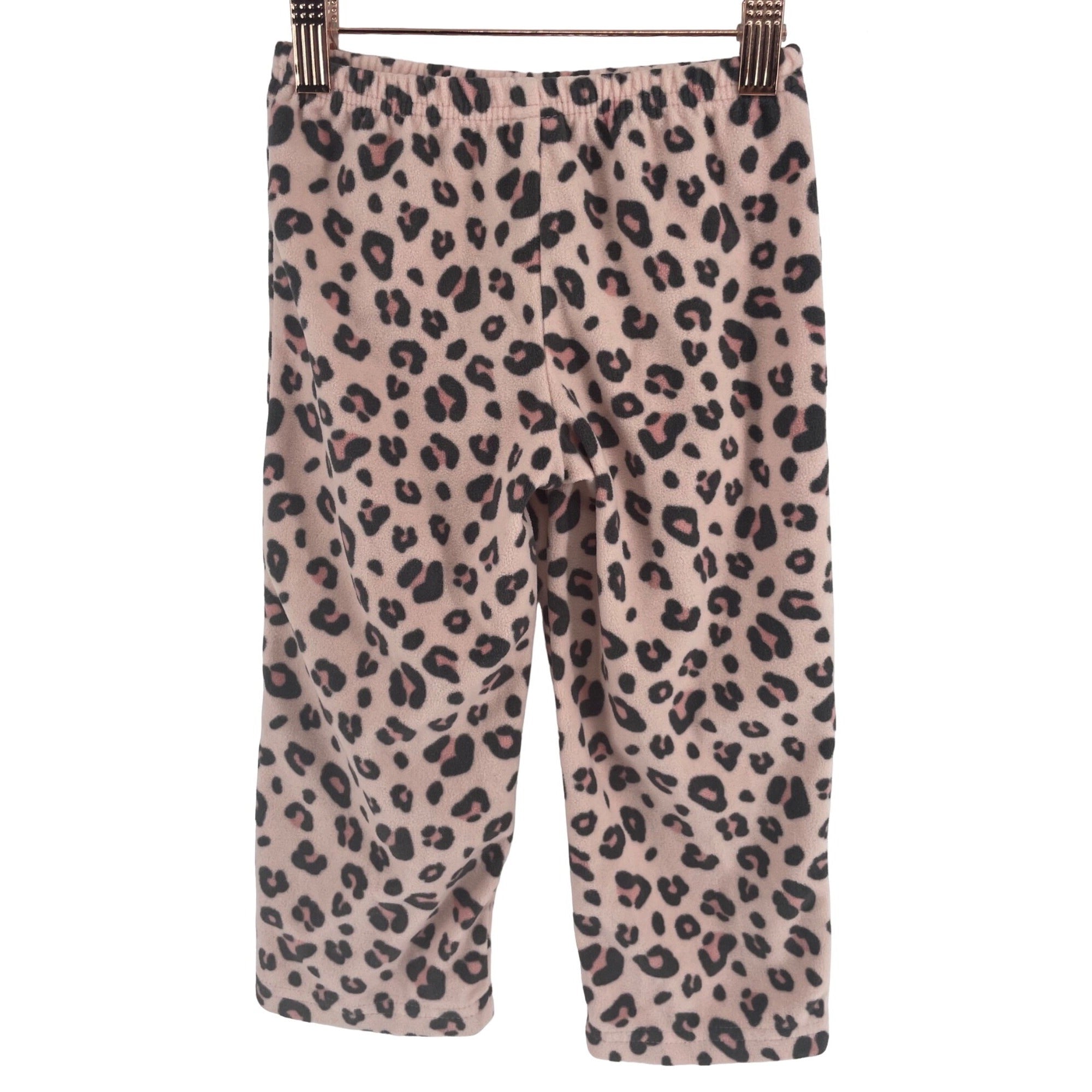 Carter's Girl's Size 3T Pink & Grey Leopard Print Flannel Pajama Pants