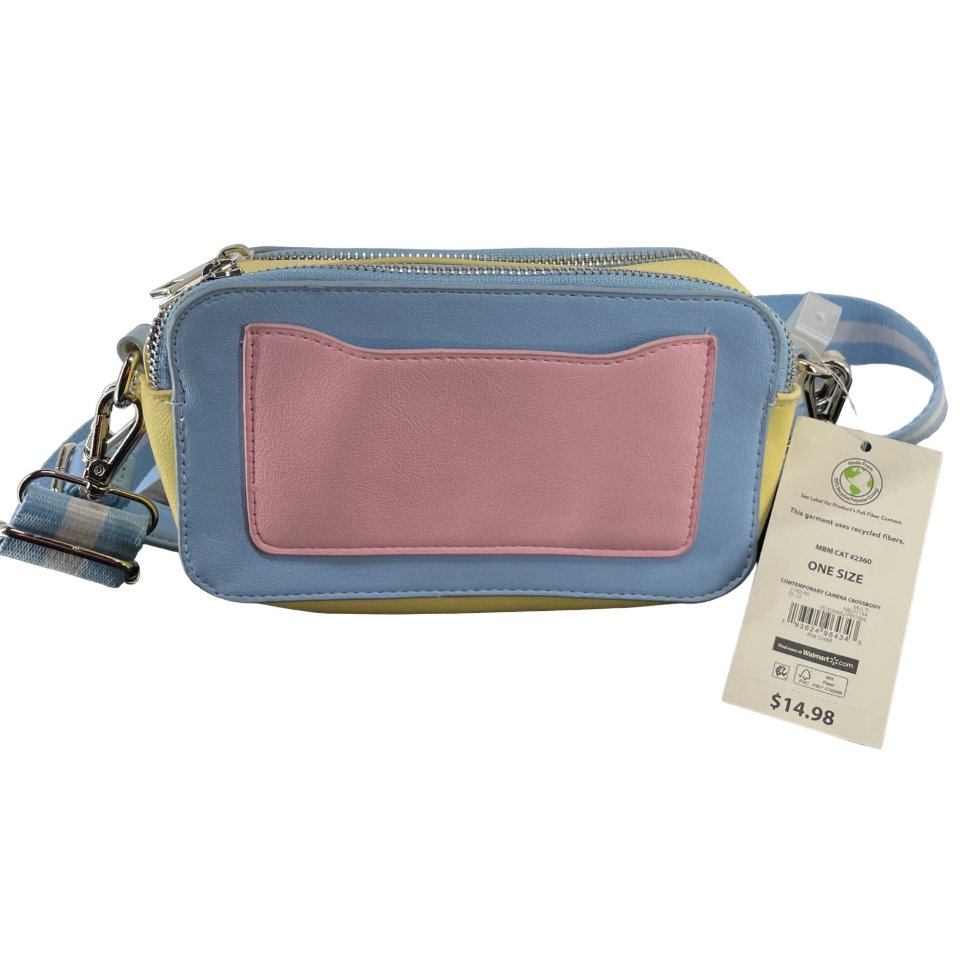 NWT No Boundaries Girl's Pink, Yellow & Blue Camera Crossbody Bag