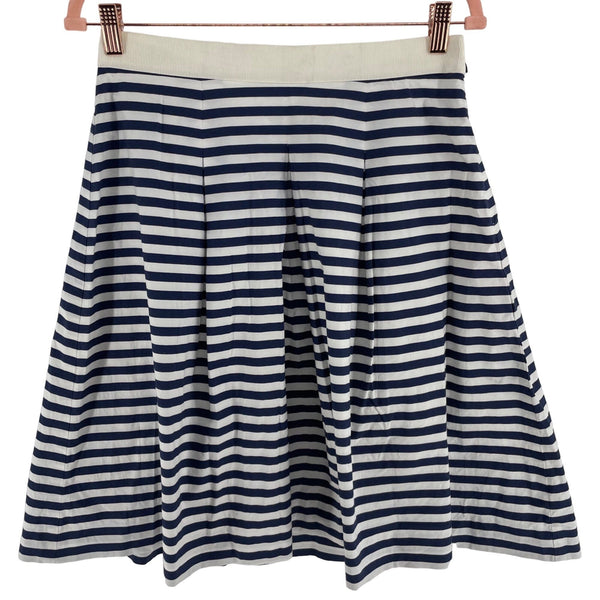 LOFT Ann Taylor Women's Size 6 Navy & White Sailor Striped A-Line Midi Skirt