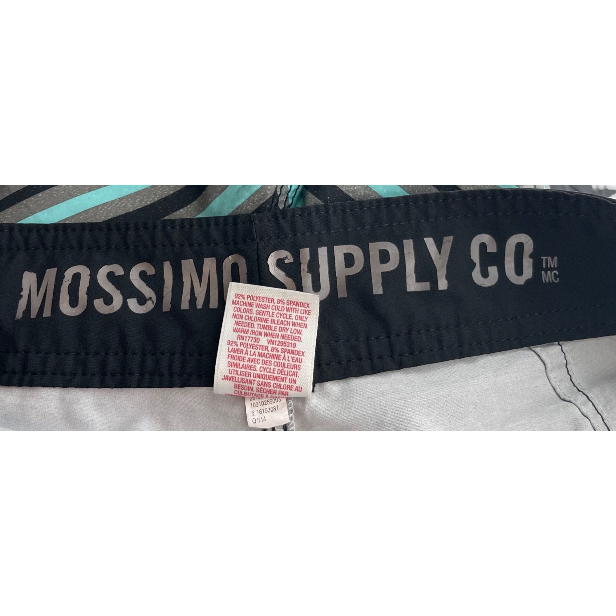 Mossimo Supply Co. Men's Size Medium (32) Black, Grey & Aqua Board Shorts