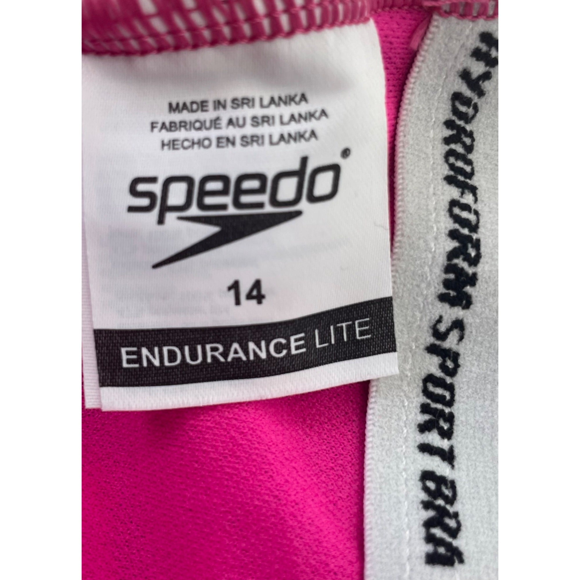 Speedo Girl's Size 14 Black & Pink Swimsuit