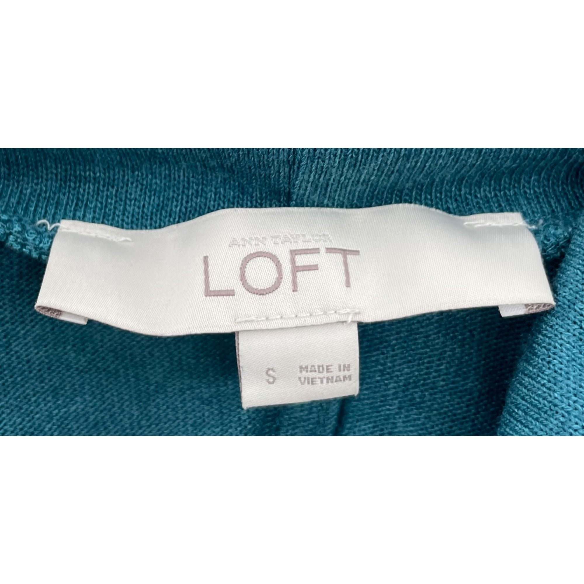 LOFT Women's Size Small Sleeveless Teal Cowl Neck Sweater