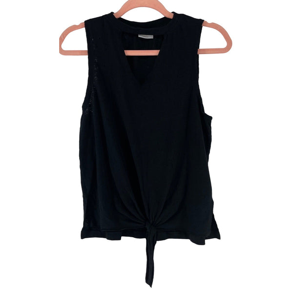 Abound Women's Size Small Black Sleeveless Tank Top W/ knot Tie