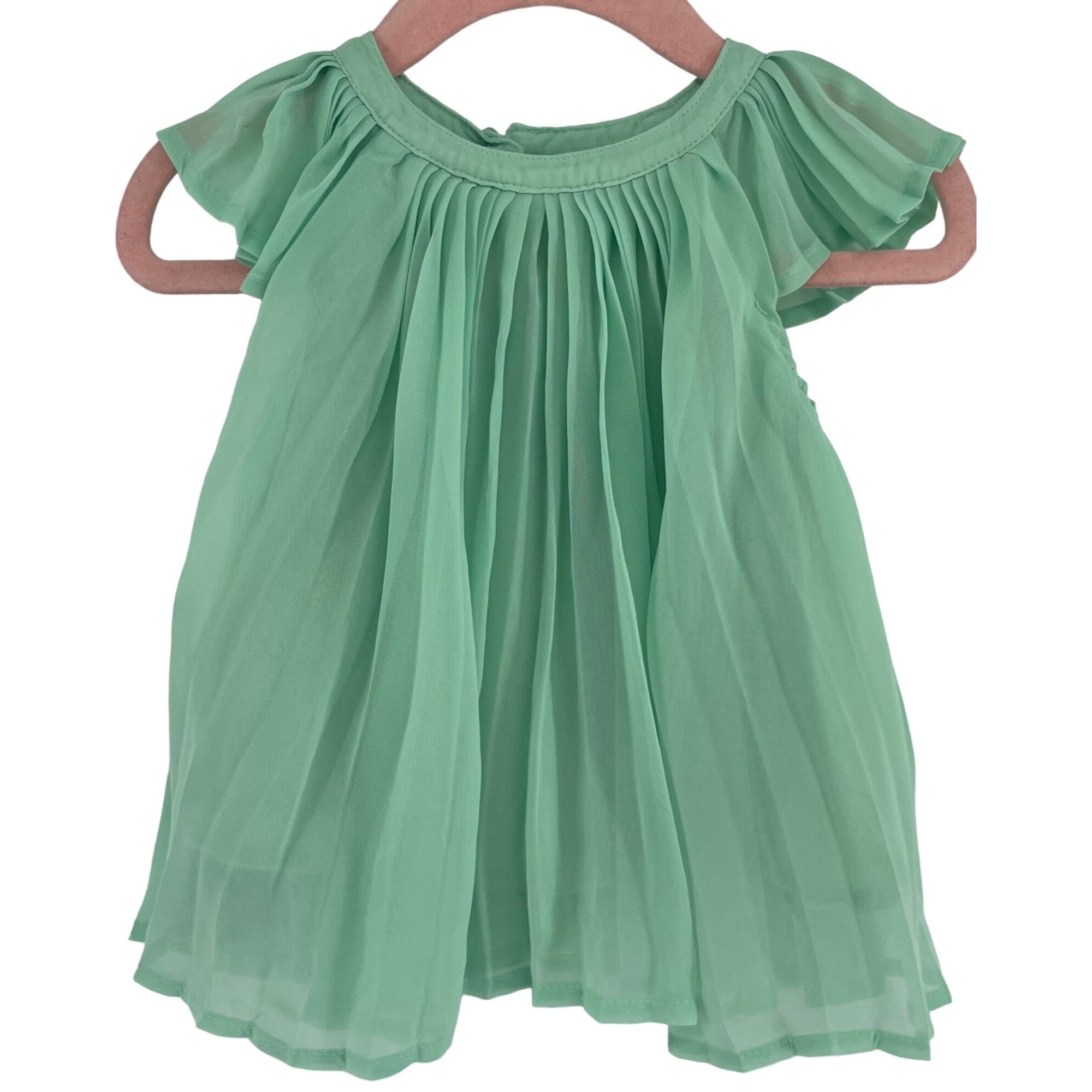 GAP Baby Girl's Size 6-12 Months Mint/Seafoam Green Pleated Dress