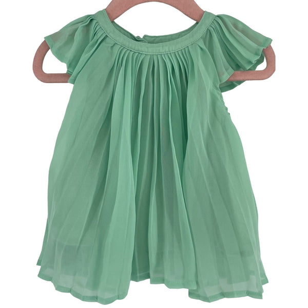 GAP Baby Girl's Size 6-12 Months Mint/Seafoam Green Pleated Dress