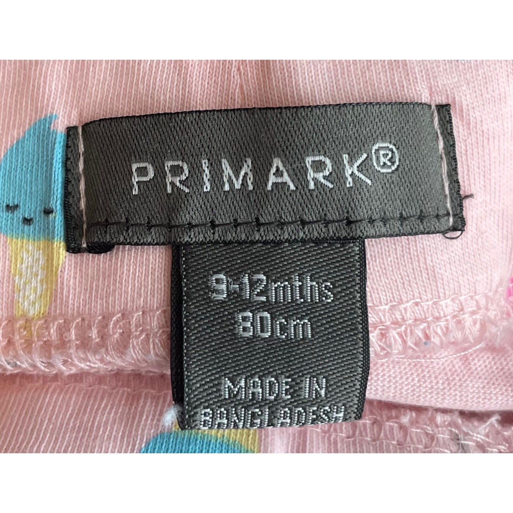 Primark Baby Girl's 9-12 Months Pink Ice Cream Cone Print Shorts