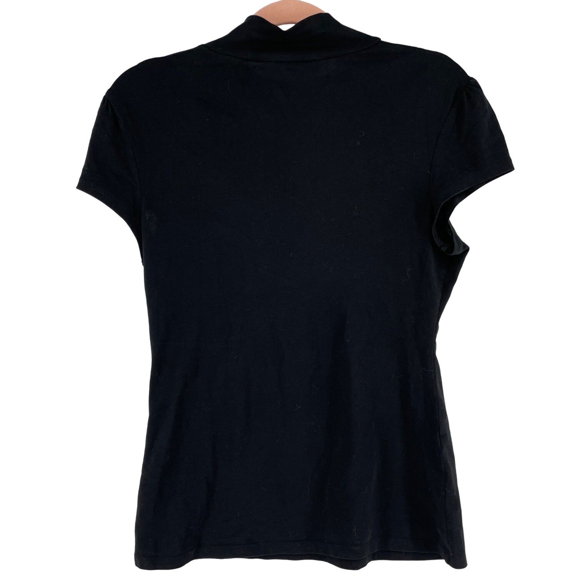 Express Women's Size Medium Black Short-Sleeved Turtleneck Shirt