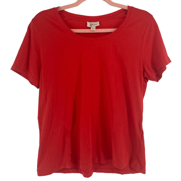 Style & Co Women's Size Large Red Crew Neck T-Shirt