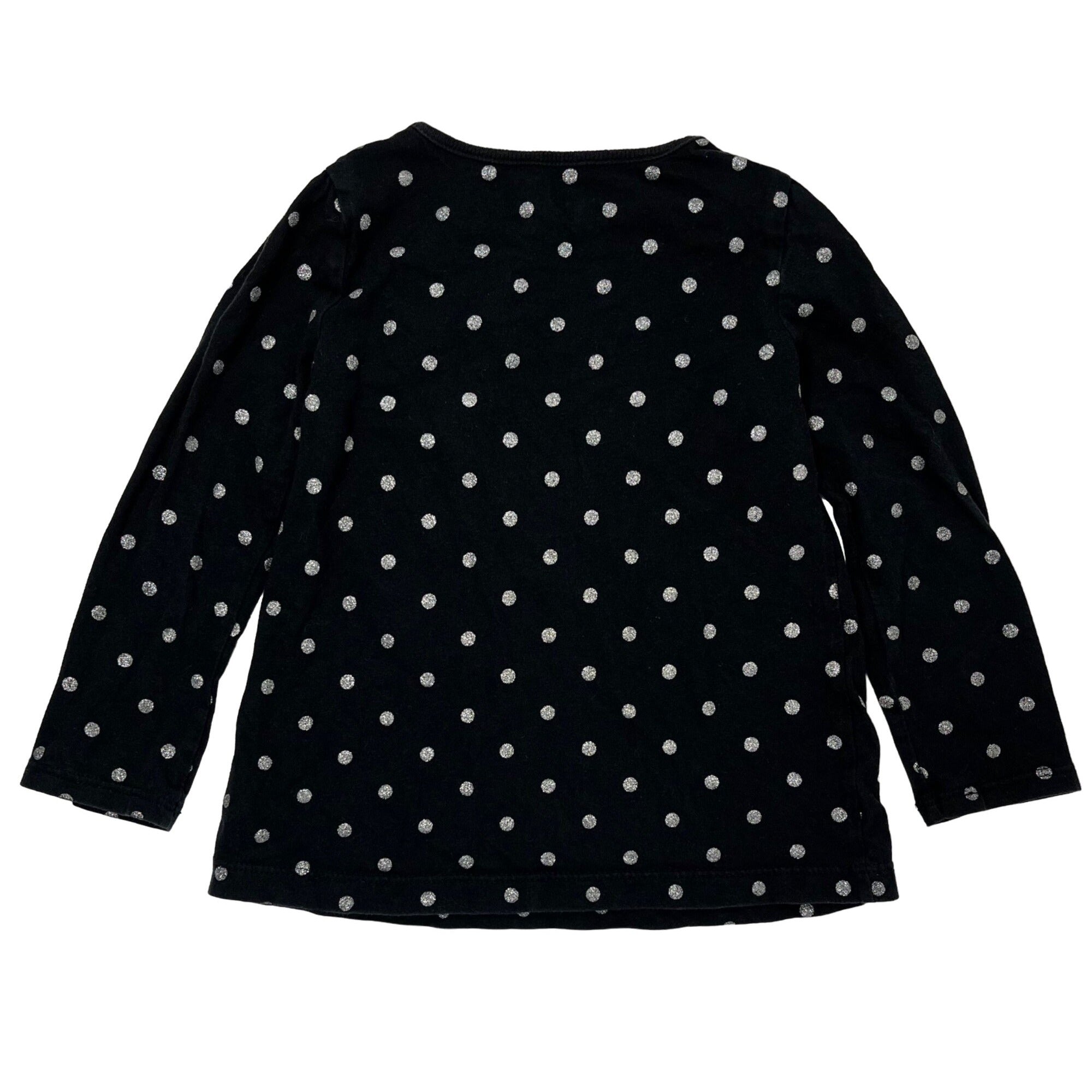 Jumping Beans Girl's 3T Black & White Polka Dot Top W/ Pink Ballet Slipper