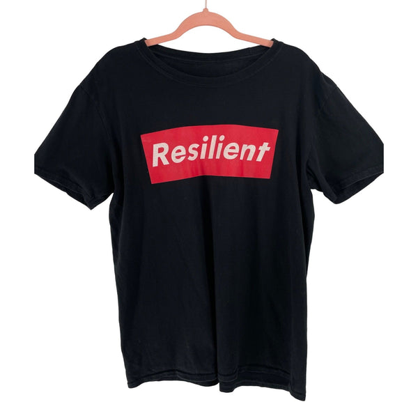 Resilient Men's Medium Black & Red Graphic Logo T-Shirt