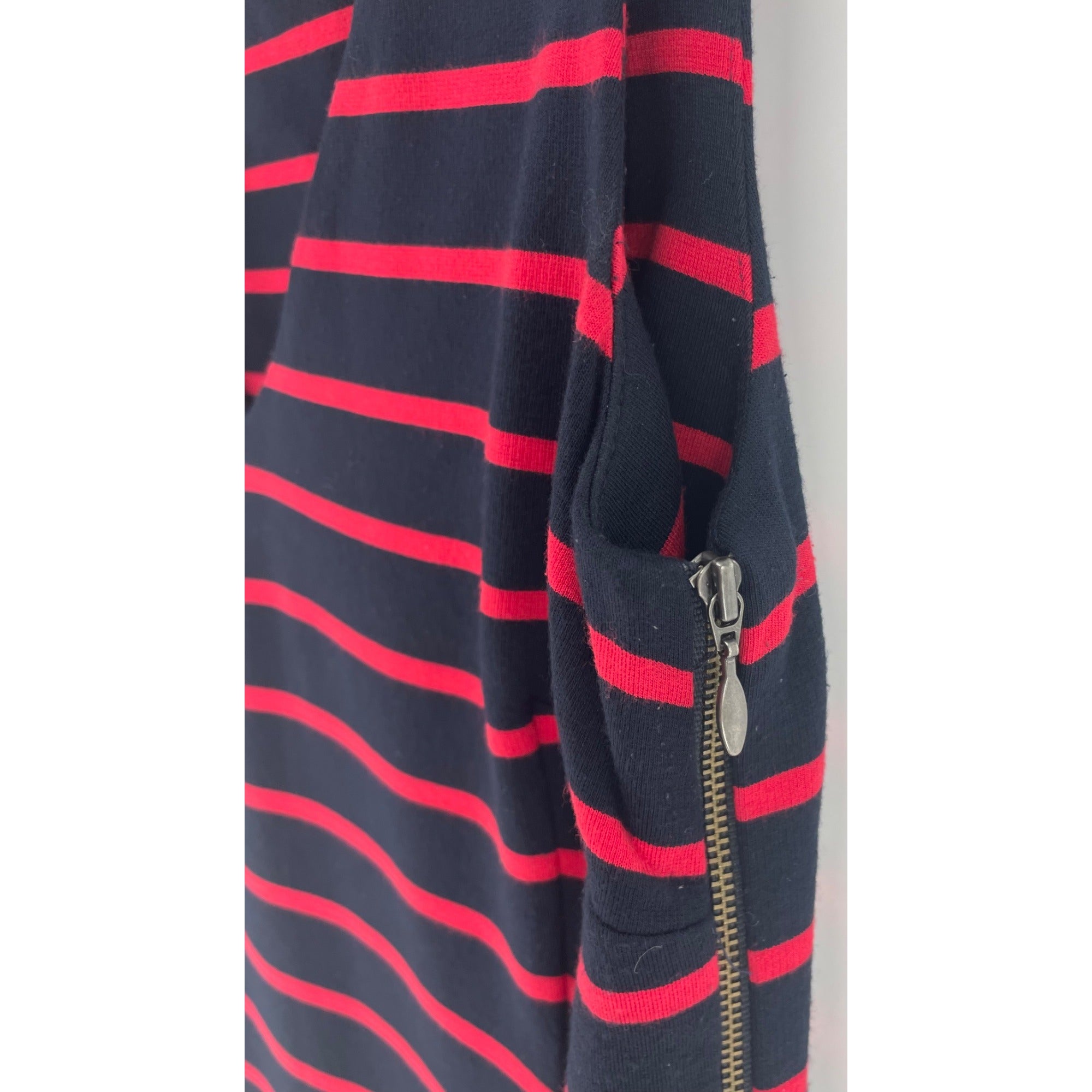 Banana Republic Women's Size 6 Navy & Red Striped Sleeveless Sheath Dress