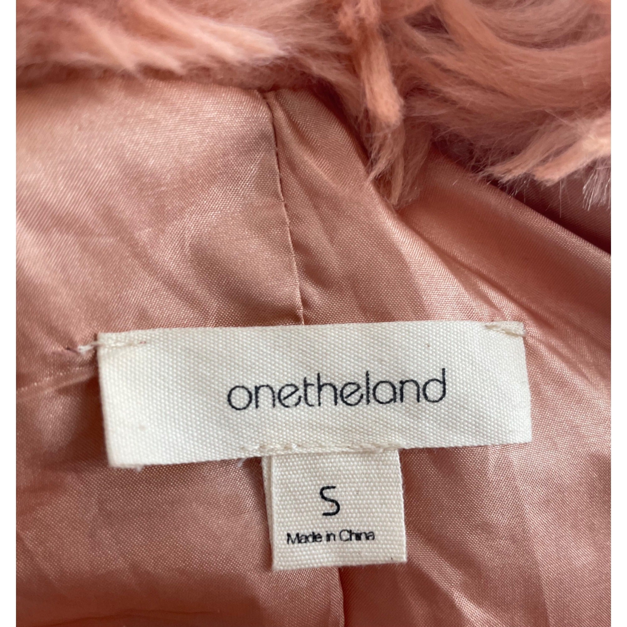 Onetheland Women's Size Small Pink Faux Fur Coat