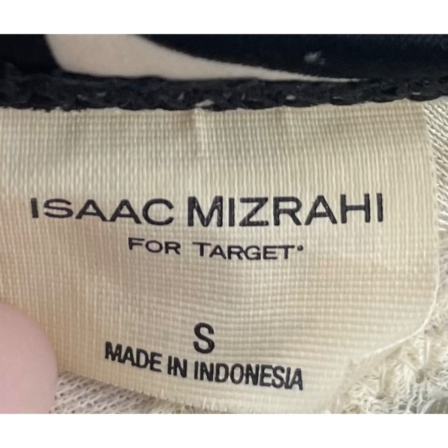 Isaac Mizrahi Women's Size Small Black, Cream & Silver Zebra Print Bikini Top