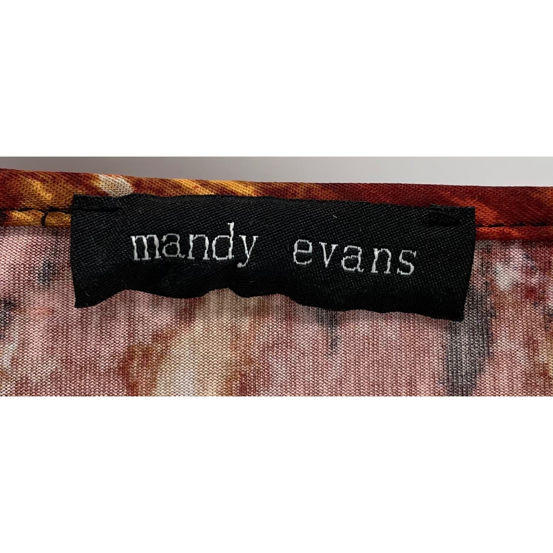 Mandy Evans Women’s Medium Multi-Colored Orange & Black Blouse