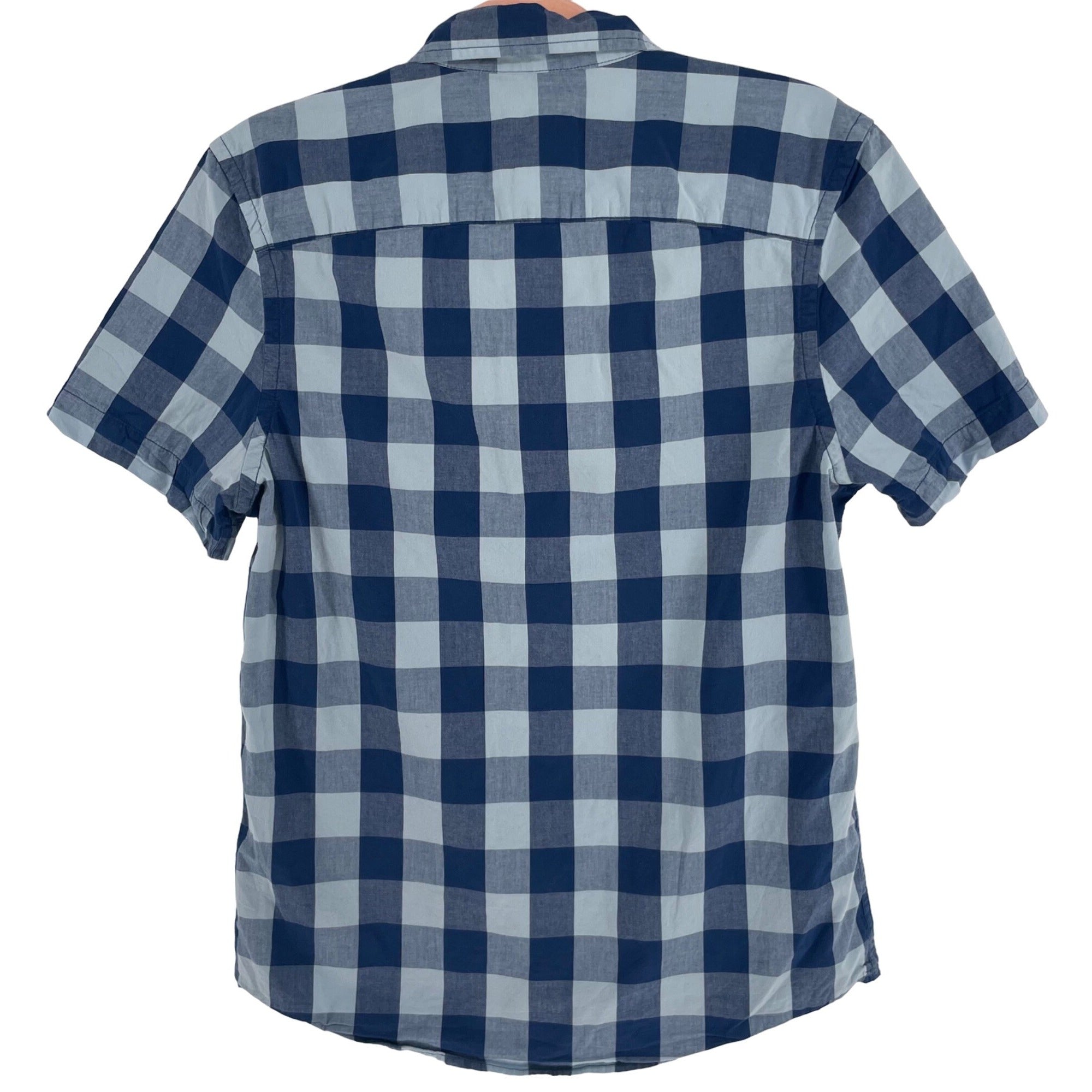 St. John's Bay Men's Size Small Two-Tone Blue Checked Button-Down Shirt