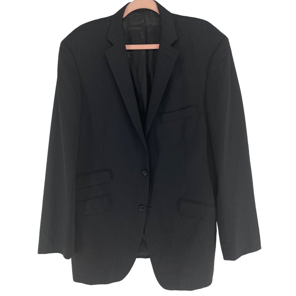 Tallia Men's Size 45R XL Black/Navy/ Pinstriped Formal Blazer