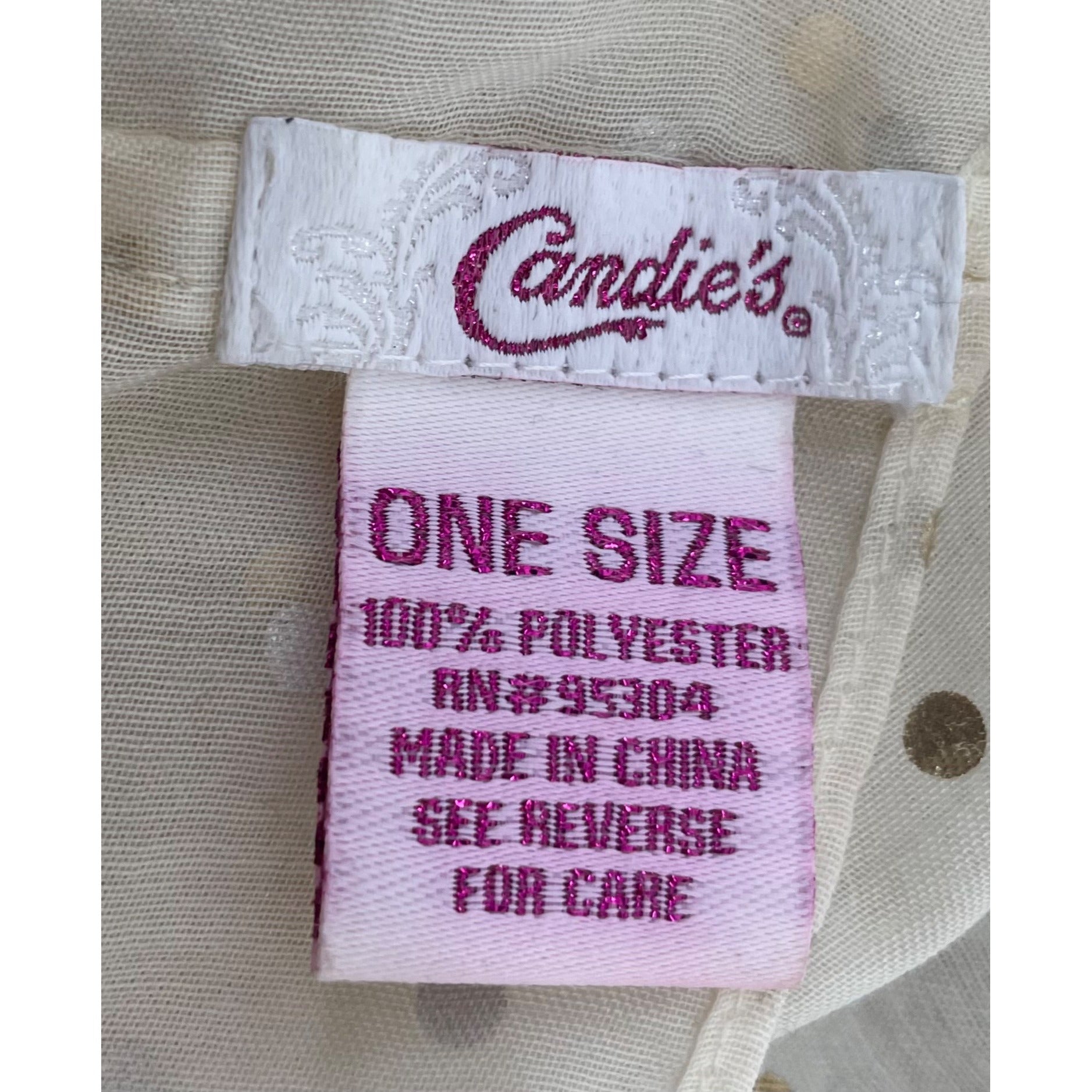 Candie's Women's Cream & Gold Polka Dot Sheer Infinity Loop Scarf