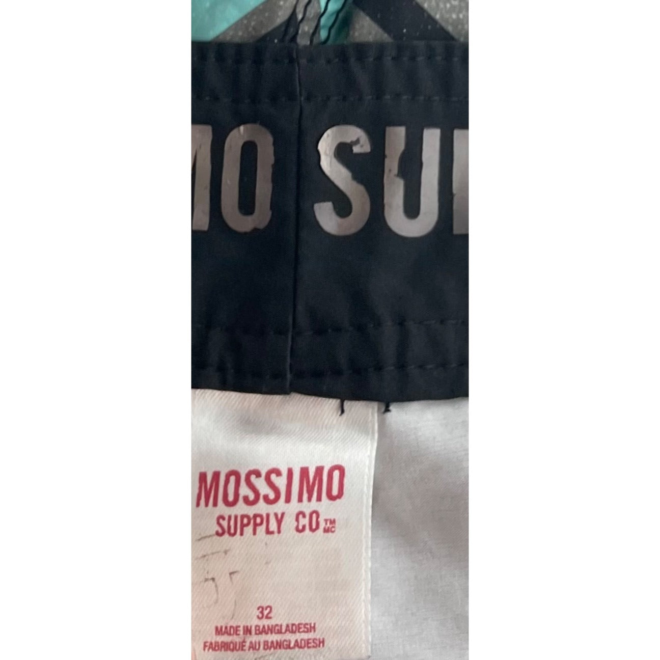 Mossimo Supply Co. Men's Size Medium (32) Black, Grey & Aqua Board Shorts