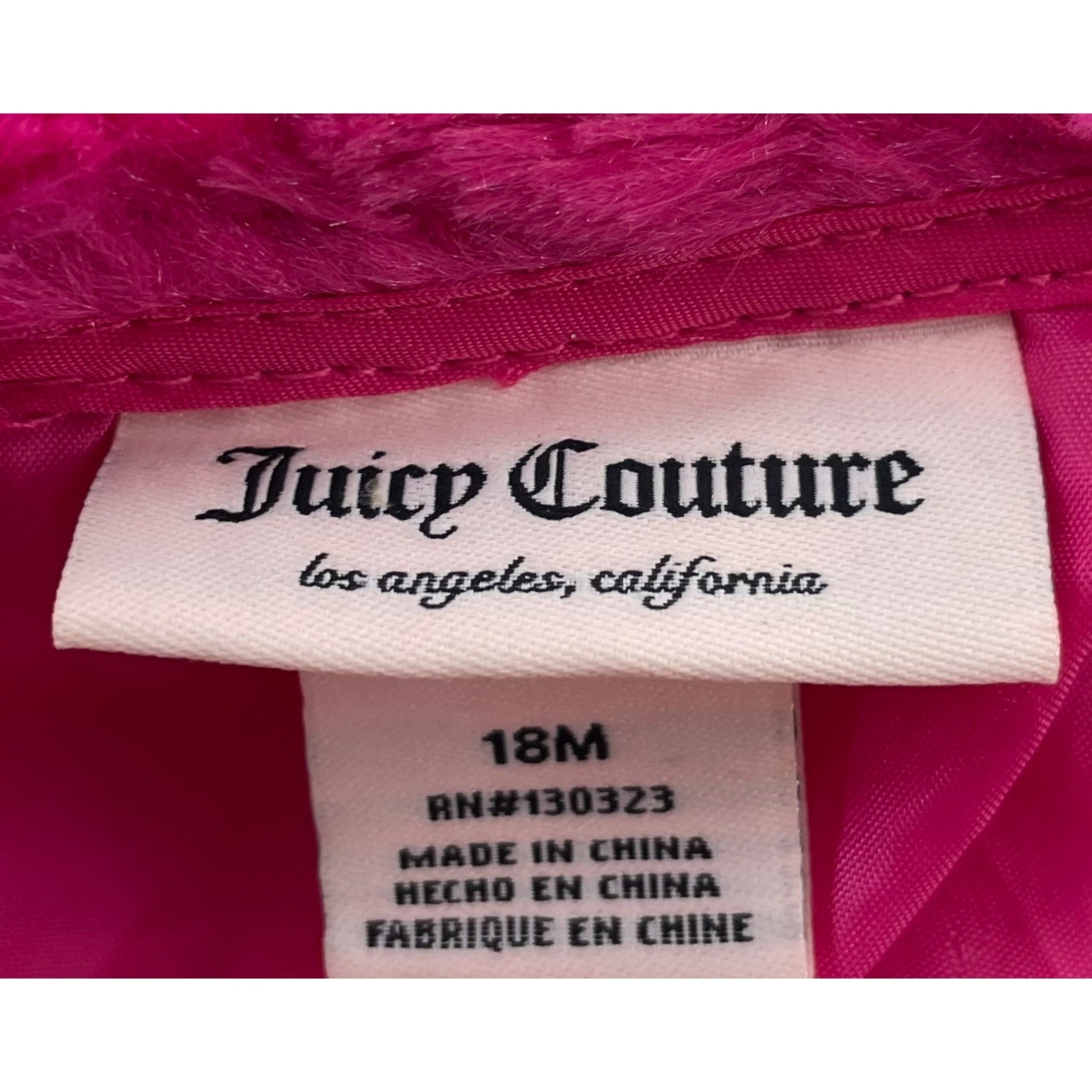 NWOT Juicy Couture Baby Gir's Size 18M Fuchsia Pink Faux Fur Jacket