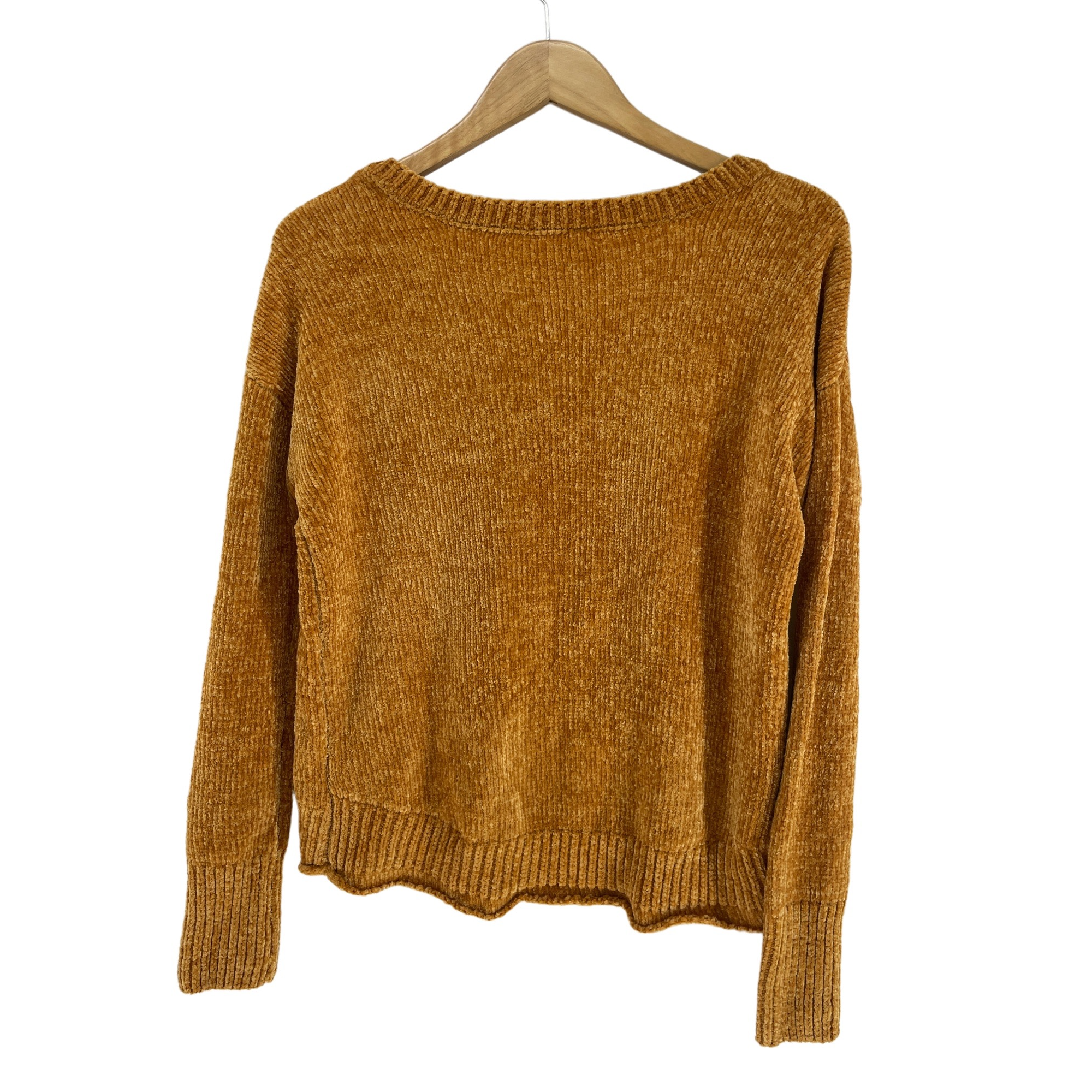 Mudd Small Mustard Yellow V-Neck Chenille Sweater