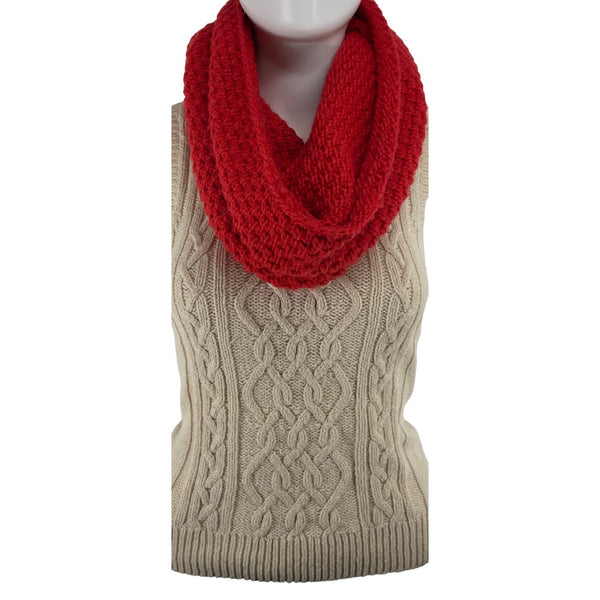 Gap Women's New Vermillion Orange Knit Infinity Loop Snood Scarf