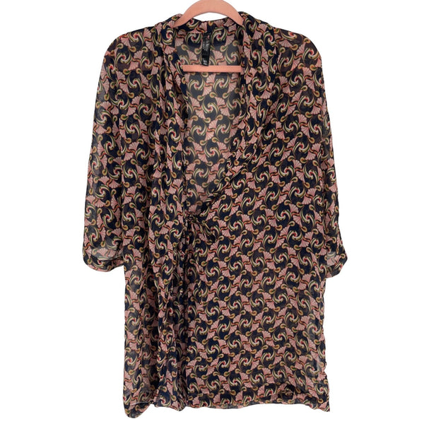 The Webster Miami Women's Size M/L Navy & Multi-Colored Sheer Bath Robe